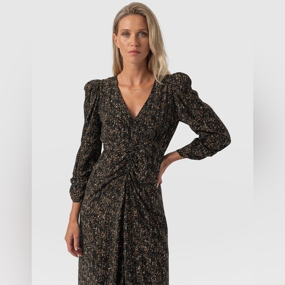 Saint + Sofia Paloma Ruched Dress - size 10 - Picture 2 of 12